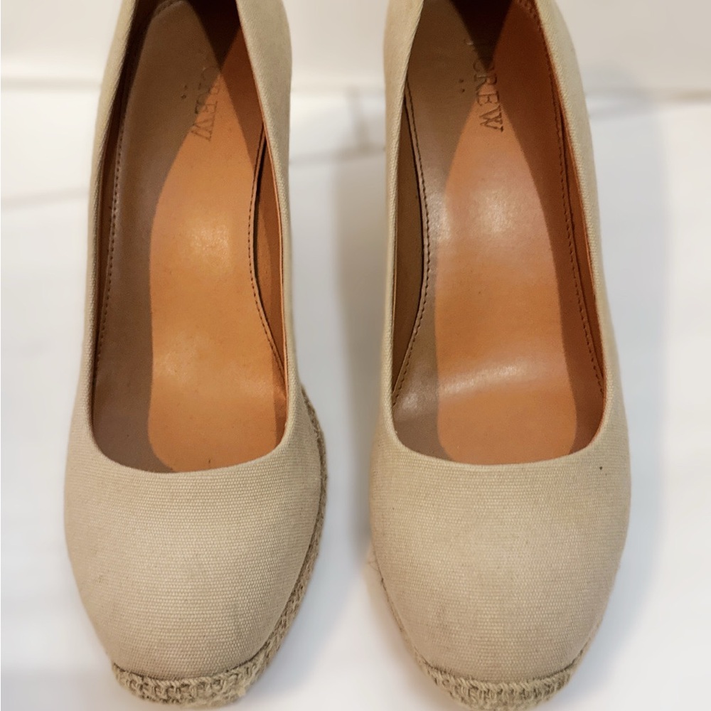 J. Crew Women's Beige Canvas Espadrilles